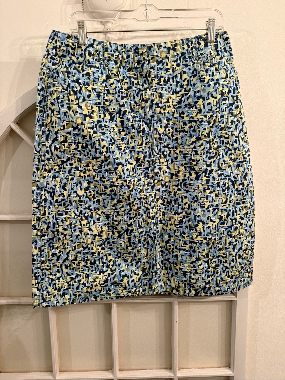 Talbots 100% Cotton Pencil Skirt multi colored size 12 coastal vibes
